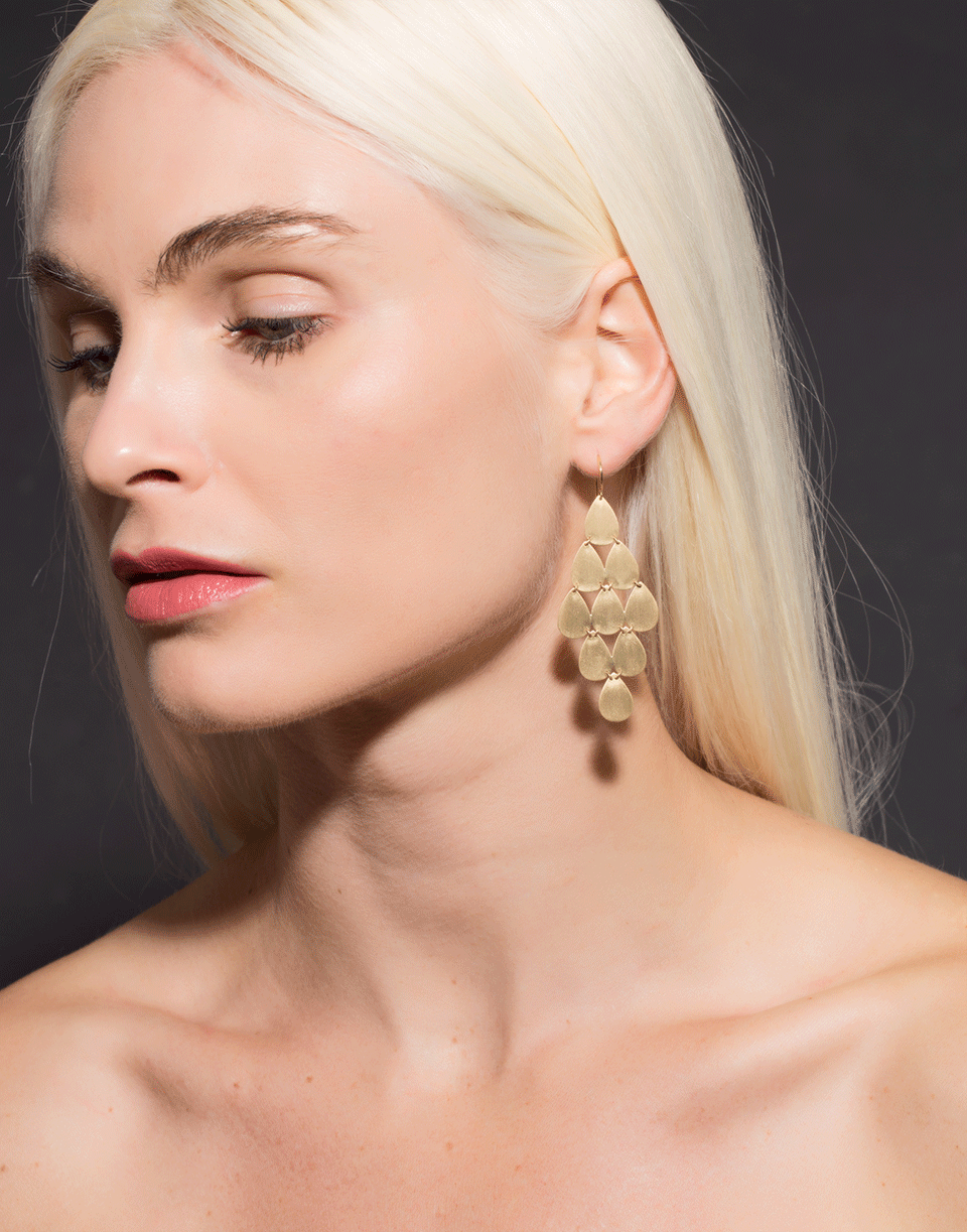 IRENE NEUWIRTH JEWELRY-Nine-Drop Chandelier Earrings-YELLOW GOLD