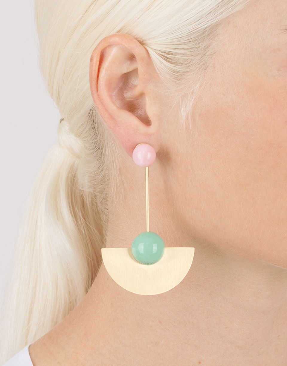 IRENE NEUWIRTH JEWELRY-Pink Opal And Chrysoprase Drop Earrings-YELLOW GOLD