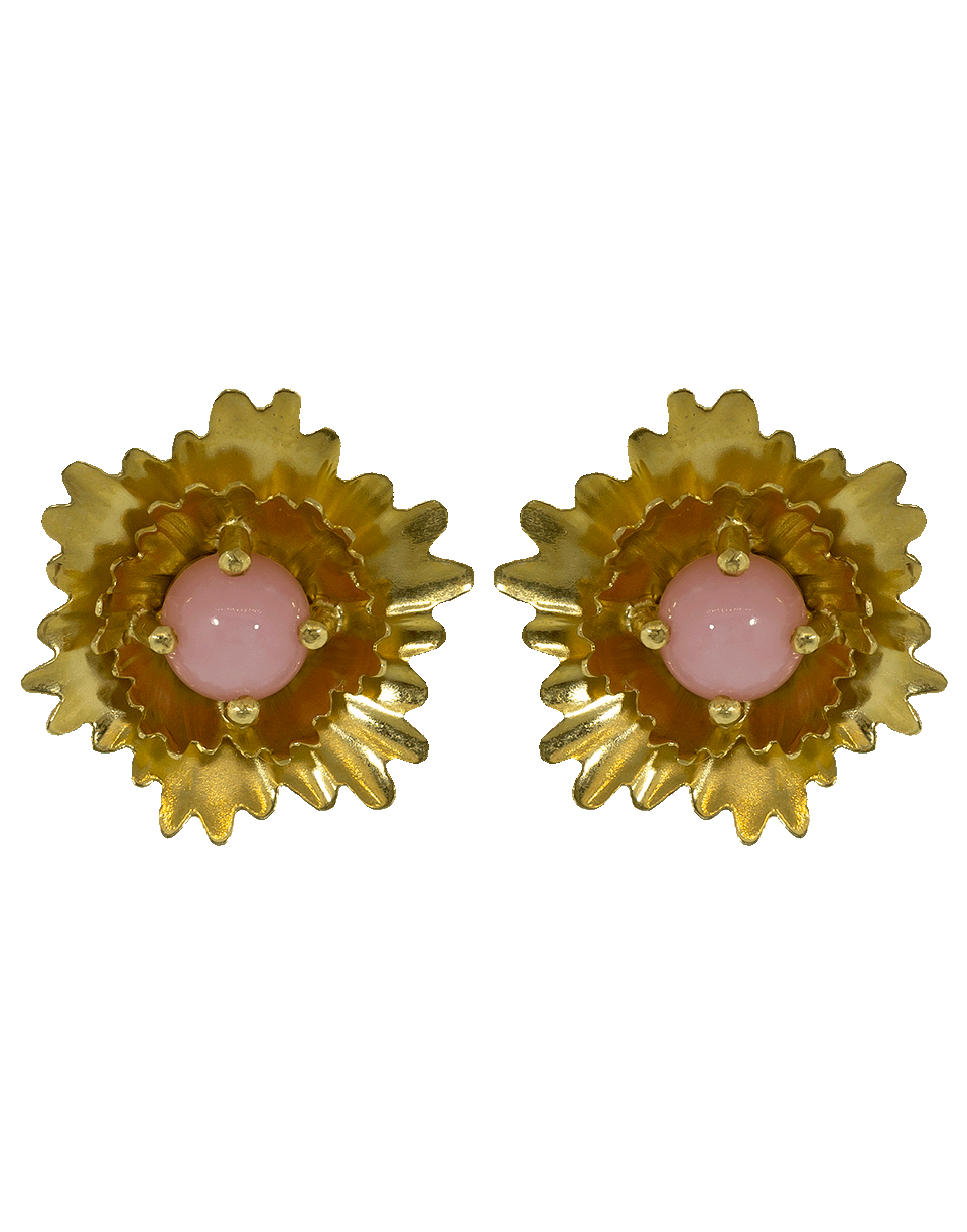 IRENE NEUWIRTH JEWELRY-Pink Opal Superbloom Stud Earrings-YELLOW GOLD