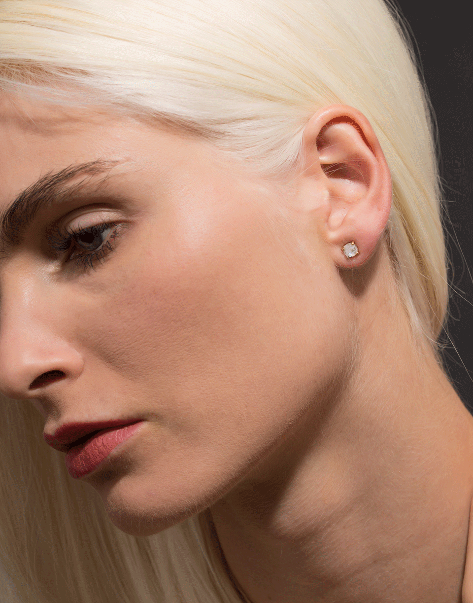 IRENE NEUWIRTH JEWELRY-Rainbow Moonstone Stud Earrings-YELLOW GOLD