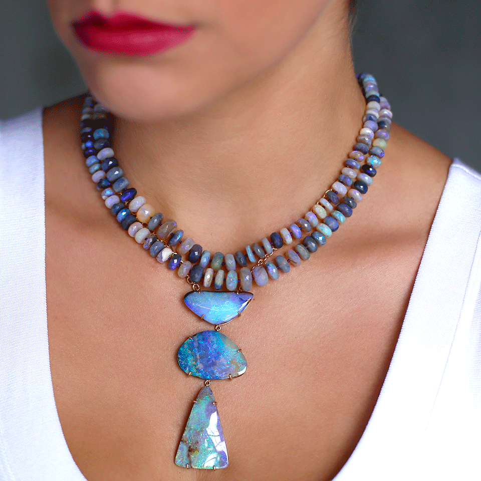 IRENE NEUWIRTH JEWELRY-Boulder Opal Necklace-ROSE GOLD