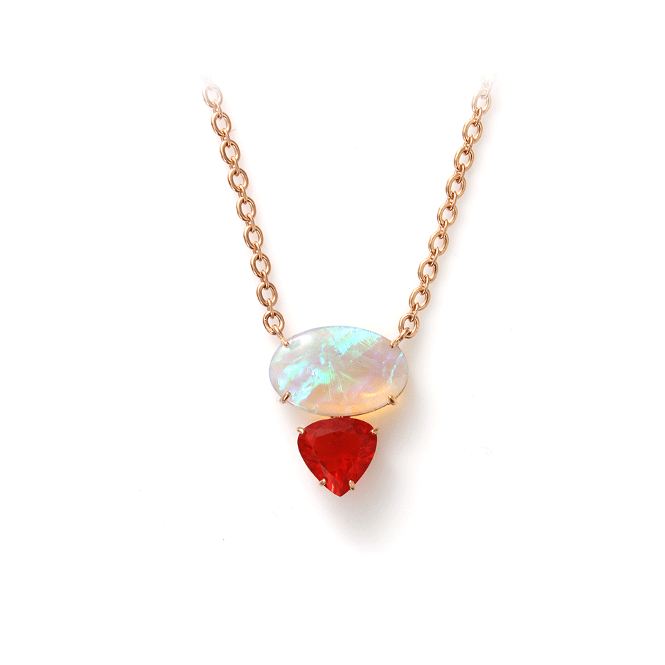 IRENE NEUWIRTH JEWELRY-Lightening Ridge Opal Pendant Necklace-ROSE GOLD