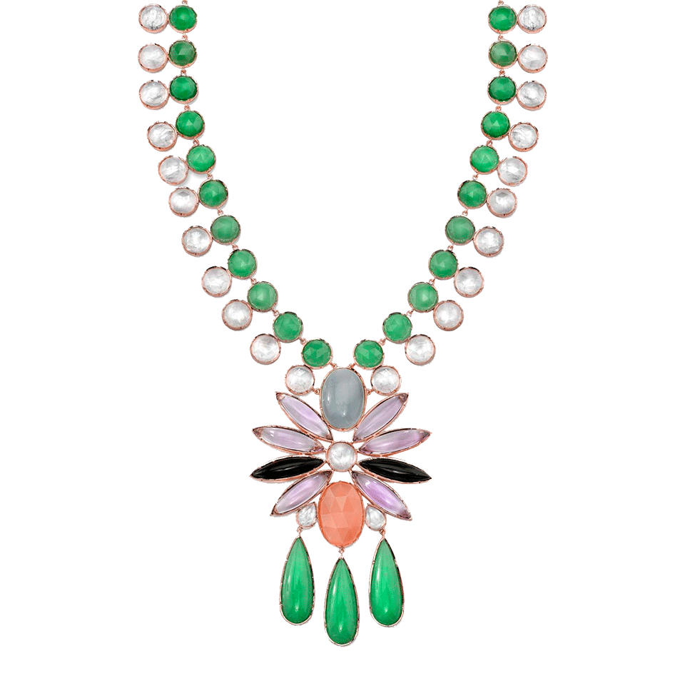 IRENE NEUWIRTH JEWELRY-Mixed Gemstone Pendant Necklace-ROSE GOLD