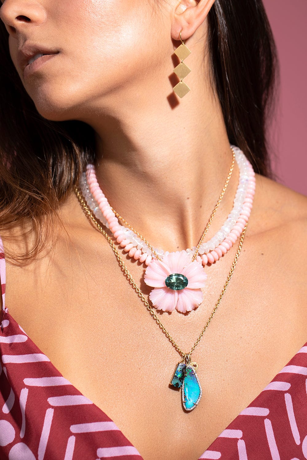 IRENE NEUWIRTH JEWELRY-Pink Opal Bead Necklace-ROSE GOLD