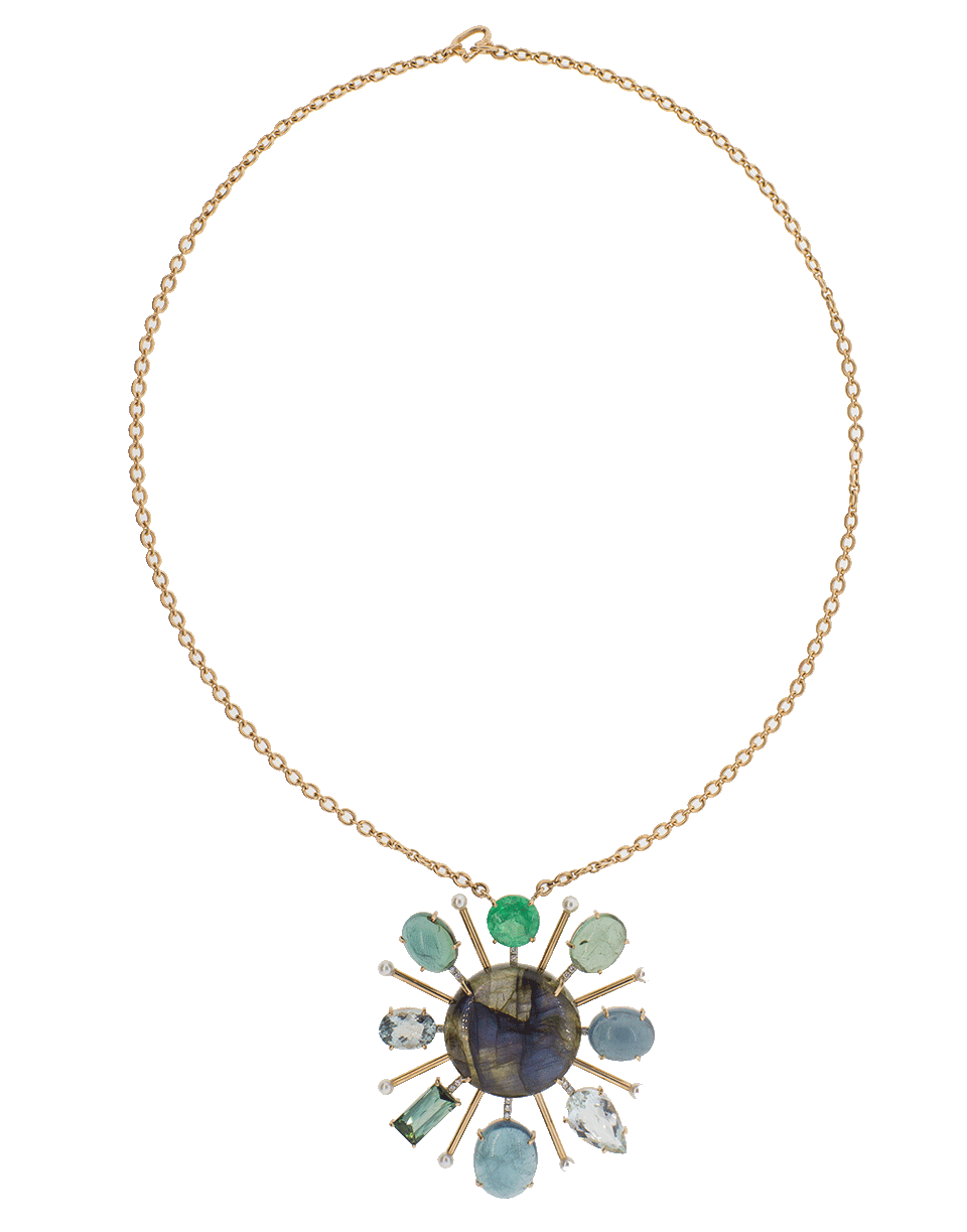 Tourmaline Labradorite And Emerald Pendant Necklace JEWELRYFINE JEWELNECKLACE O IRENE NEUWIRTH JEWELRY   