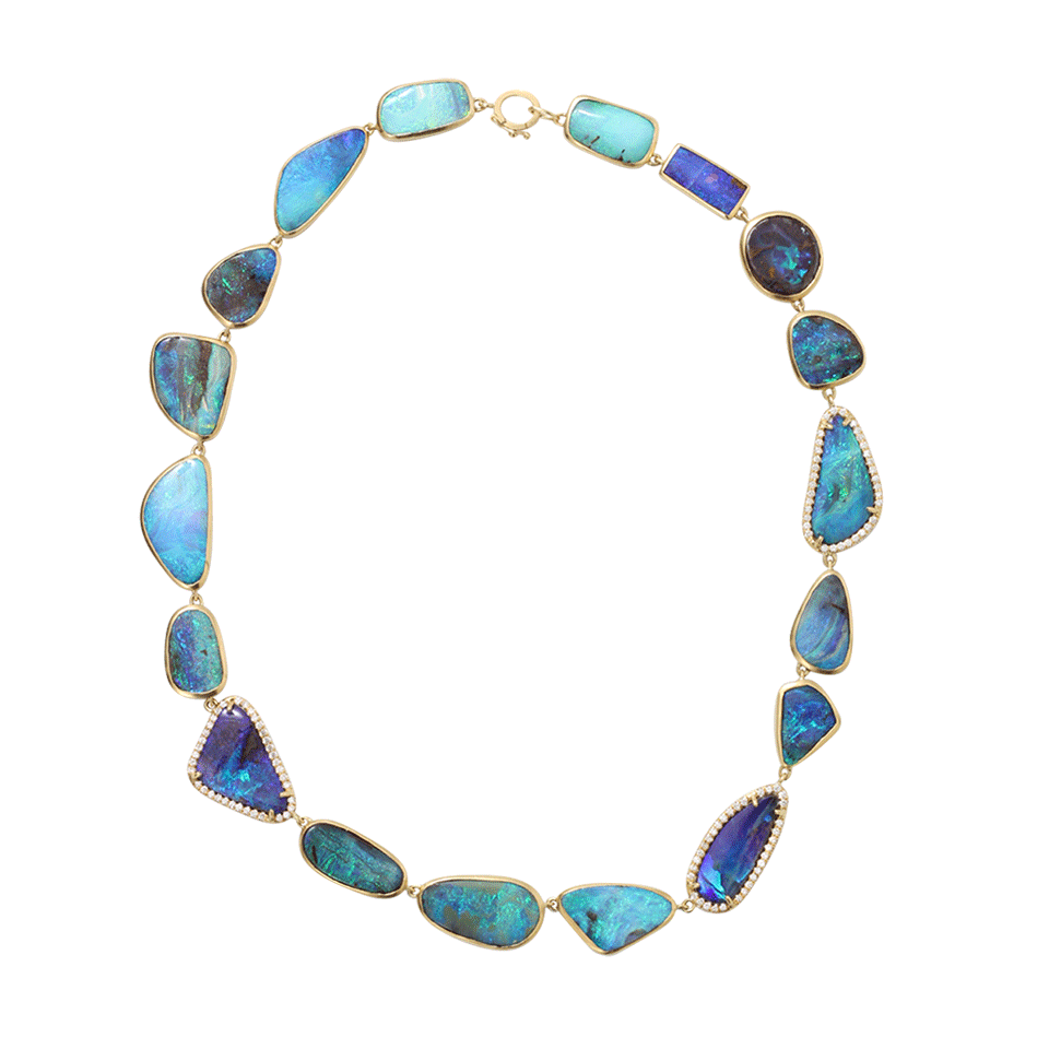 IRENE NEUWIRTH JEWELRY-Boulder Opal And Diamond Necklace-YELLOW GOLD