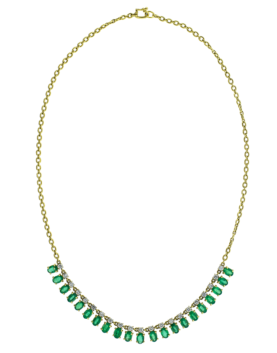 IRENE NEUWIRTH JEWELRY-Faceted Emerald Necklace-YELLOW GOLD