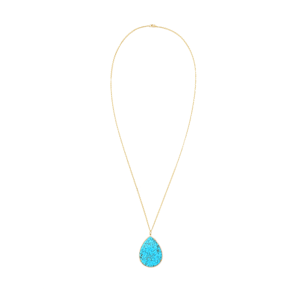 IRENE NEUWIRTH JEWELRY-Kingman Turquoise And Diamond Necklace-YELLOW GOLD