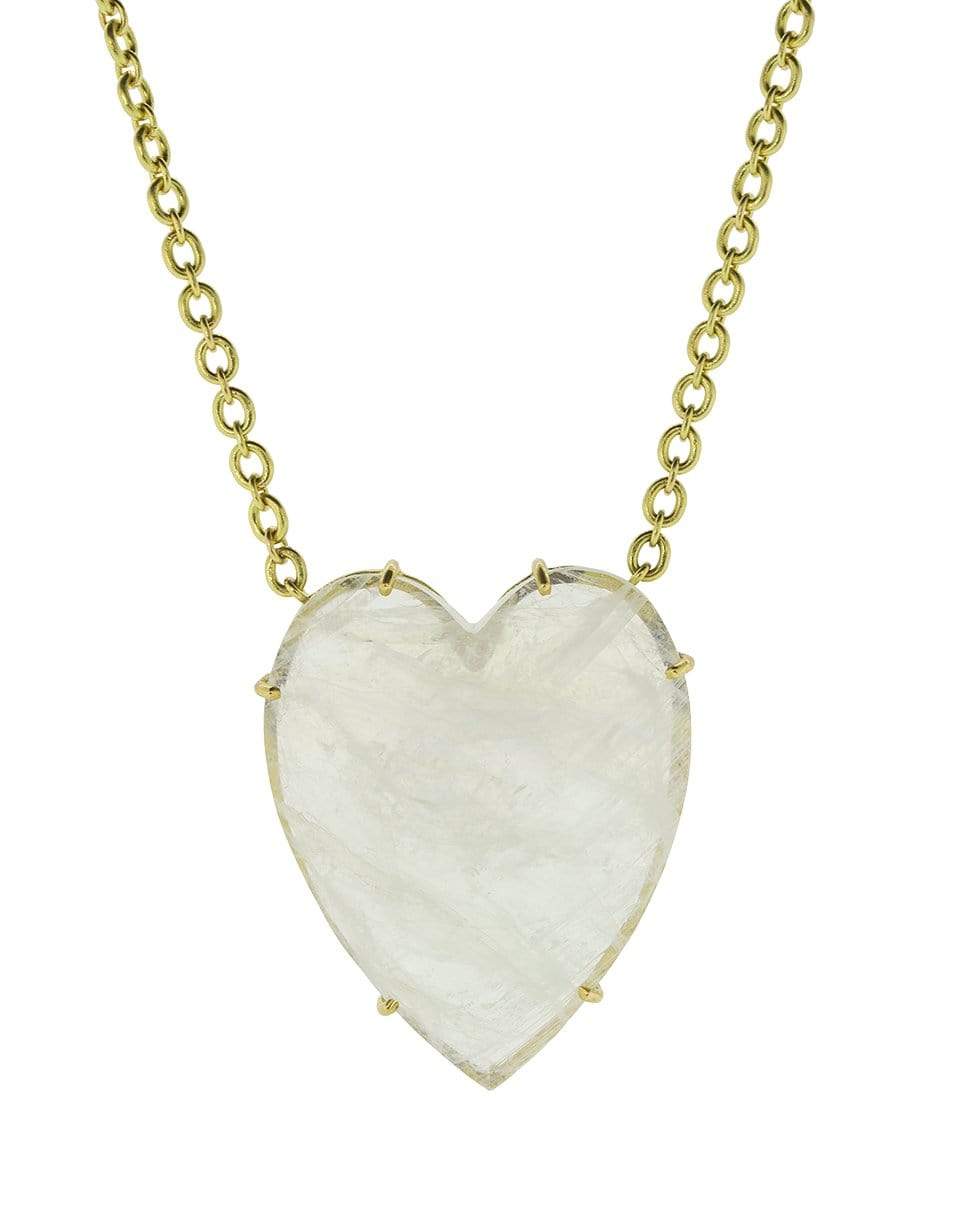 IRENE NEUWIRTH JEWELRY-Rainbow Moonstone Heart Necklace-YELLOW GOLD