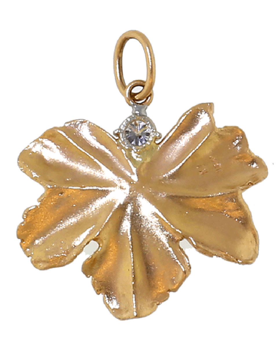 IRENE NEUWIRTH JEWELRY-Gold Leaf And Diamond Pendant-ROSE GOLD