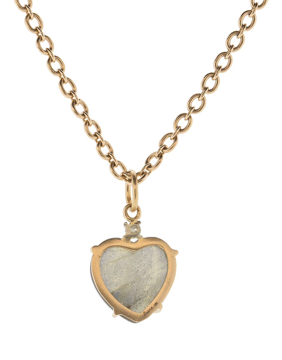 IRENE NEUWIRTH JEWELRY-Labradorite Cabochon Heart Pendant-ROSE GOLD
