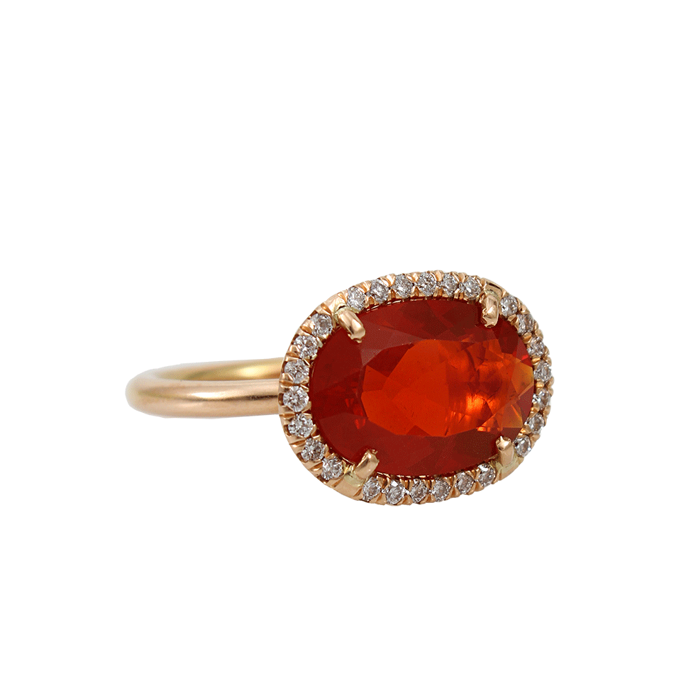 Fire Opal With Diamond Pave Ring JEWELRYFINE JEWELRING IRENE NEUWIRTH JEWELRY   