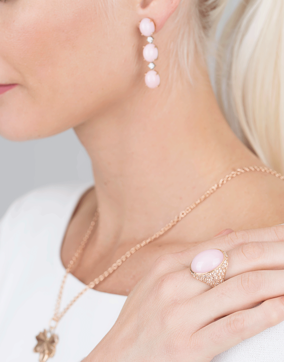 IRENE NEUWIRTH JEWELRY-Pink Opal And Diamond Ring-ROSE GOLD