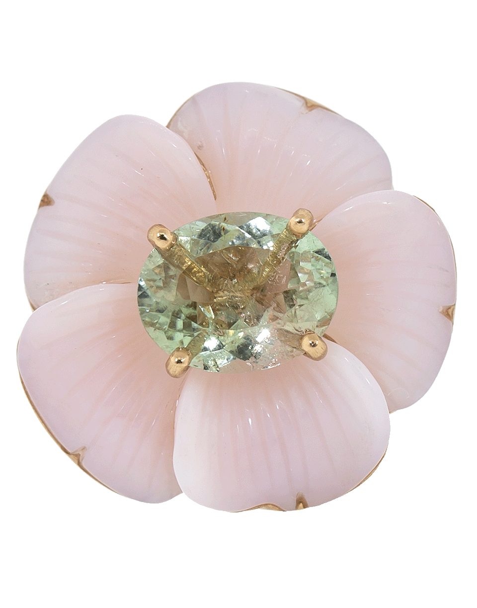IRENE NEUWIRTH JEWELRY-Pink Opal and Green Tourmaline Flower Ring-ROSE GOLD