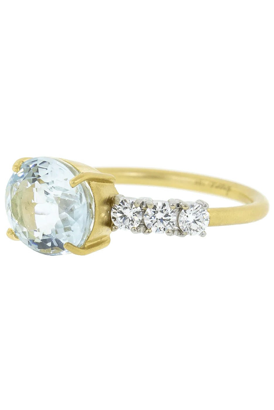 IRENE NEUWIRTH JEWELRY-Aquamarine and Diamond Ring-YELLOW GOLD