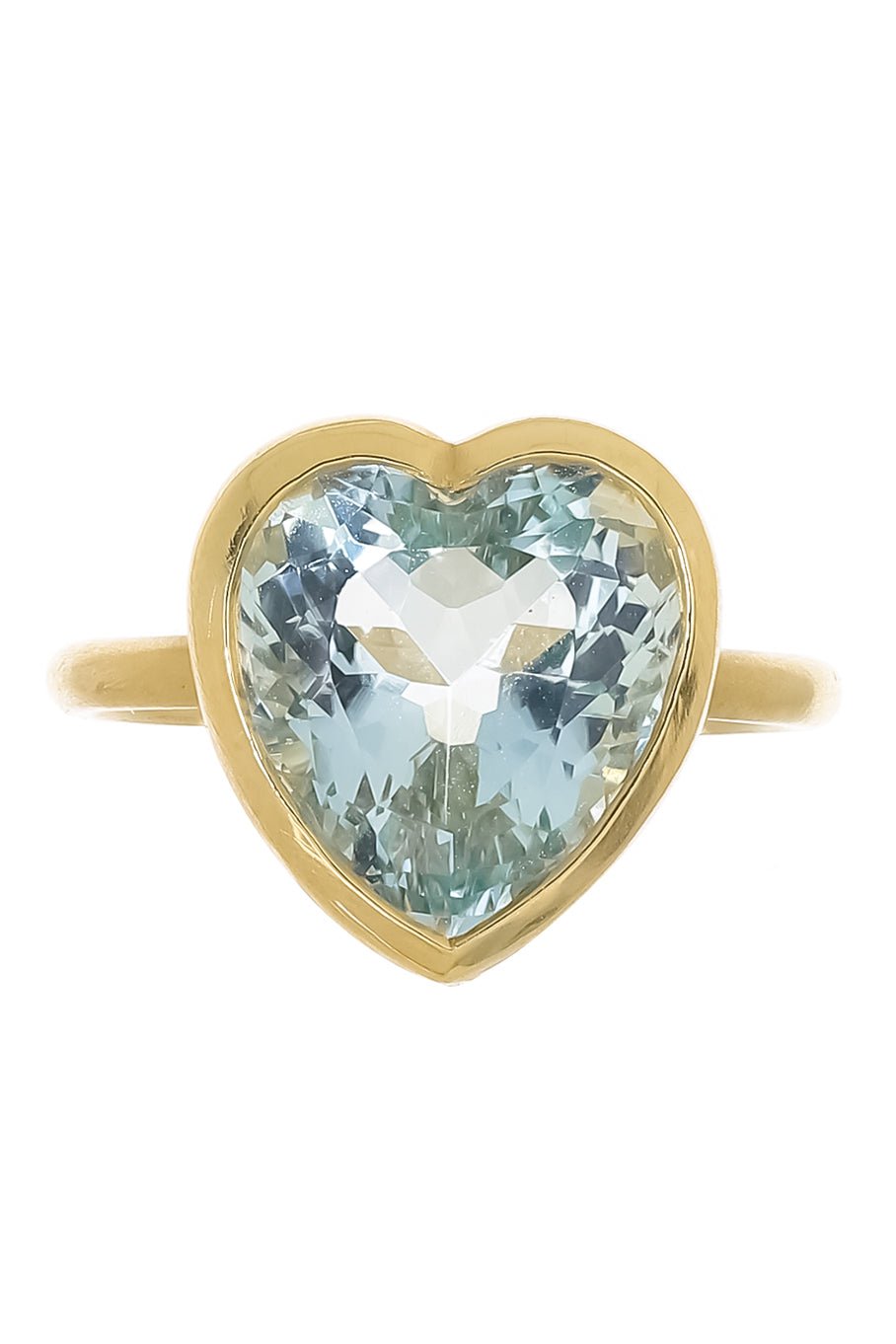 IRENE NEUWIRTH JEWELRY-Aquamarine Heart Ring-YELLOW GOLD