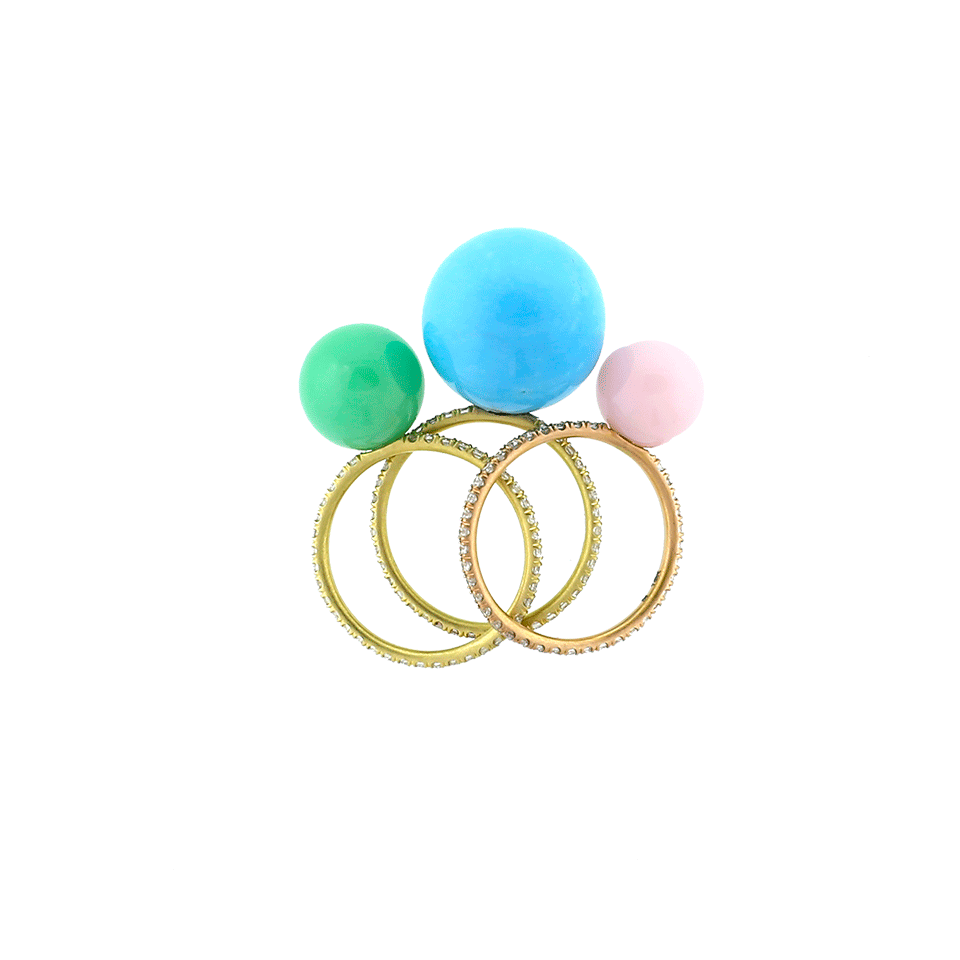 IRENE NEUWIRTH JEWELRY-Chrysoprase Diamond Pave Ring-YELLOW GOLD