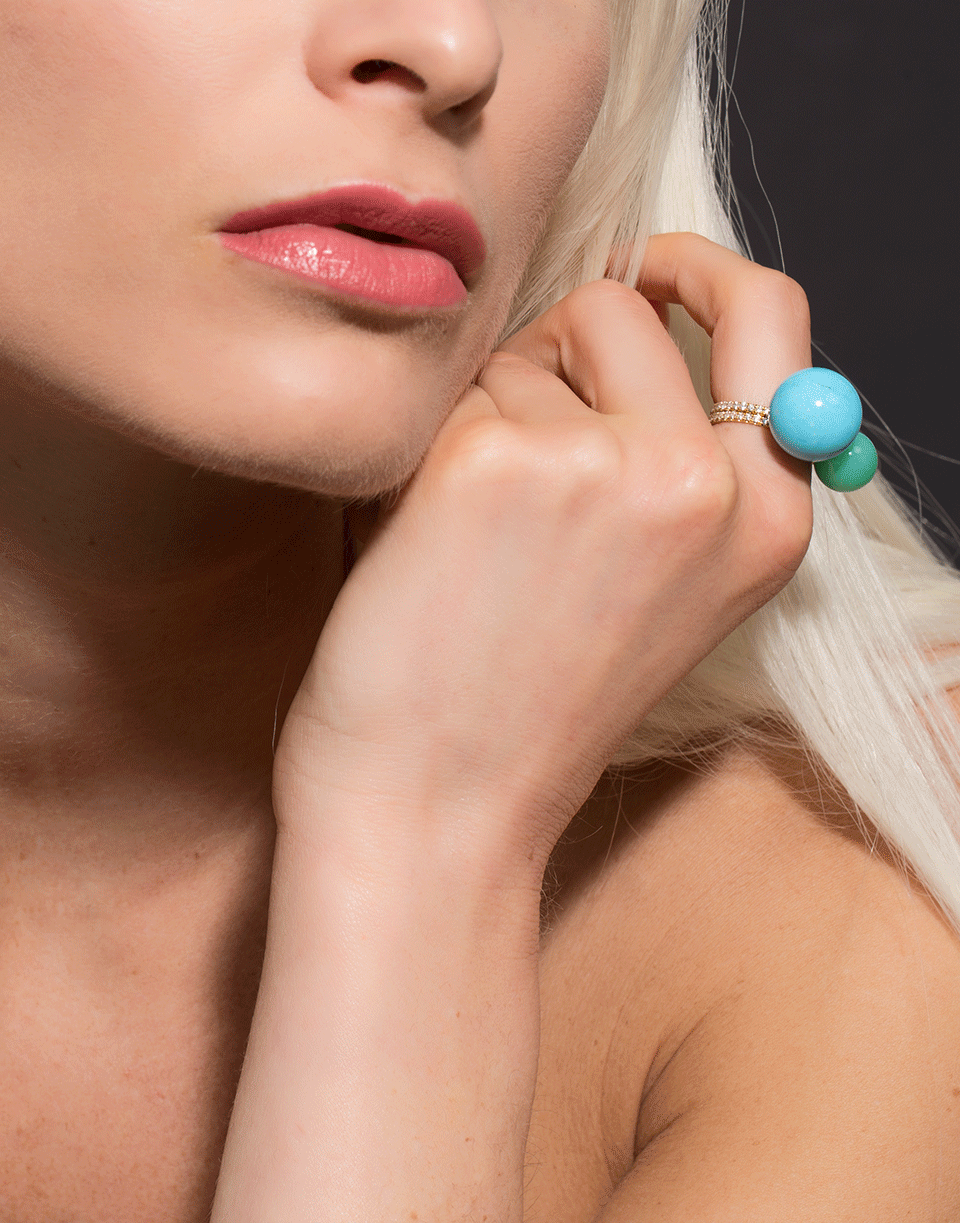 IRENE NEUWIRTH JEWELRY-Kingman Turquoise Diamond Pave Ring-YELLOW GOLD
