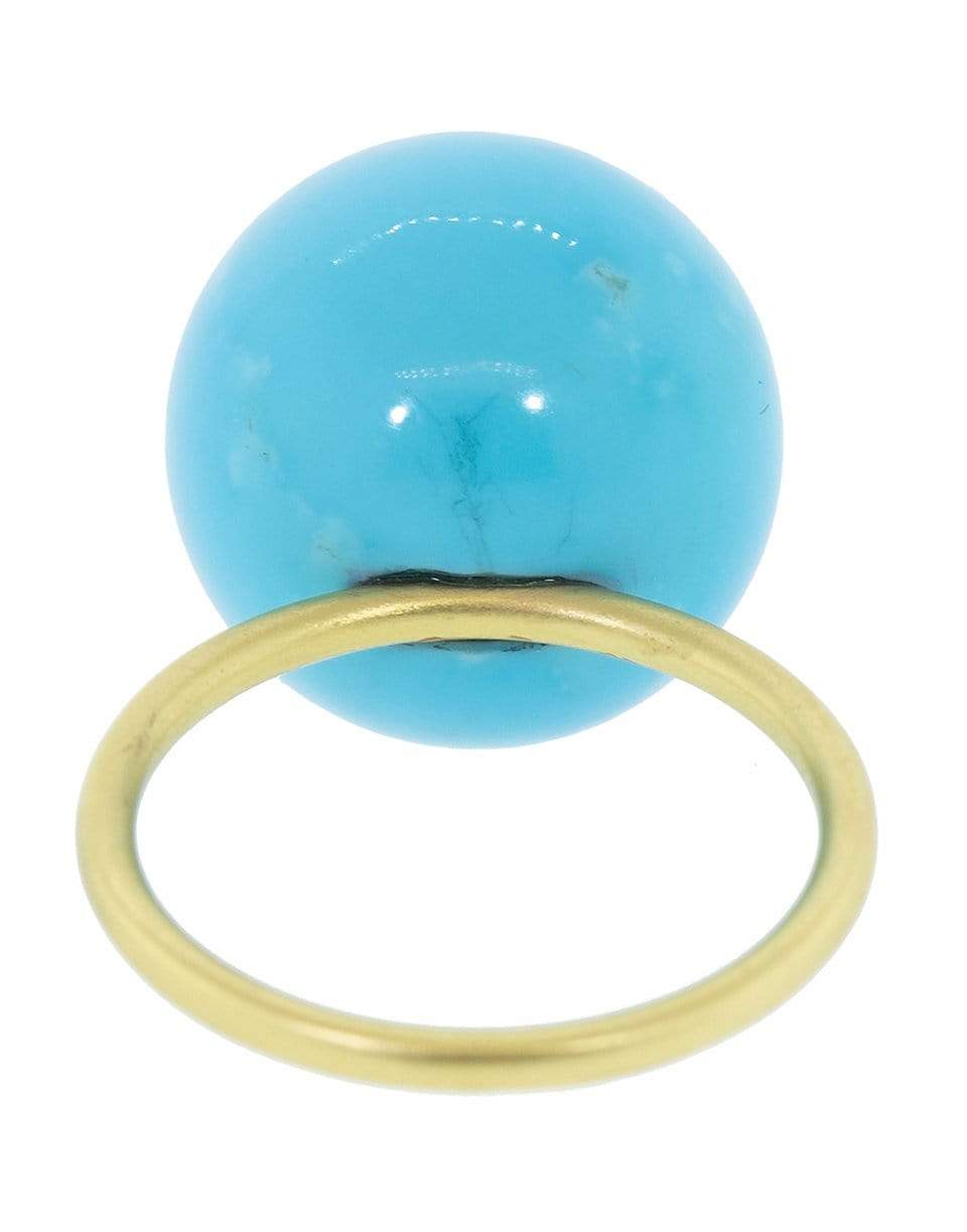 IRENE NEUWIRTH JEWELRY-Kingman Turquoise Sphere Ring-YELLOW GOLD