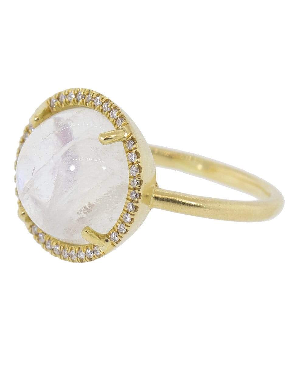 IRENE NEUWIRTH JEWELRY-Rainbow Moonstone Diamond Ring-YELLOW GOLD