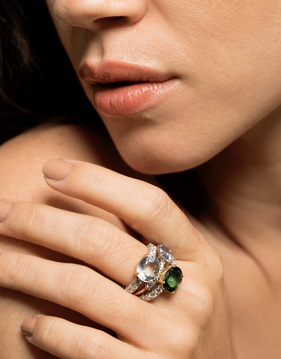 IRENE NEUWIRTH JEWELRY-Green Tourmaline and Diamond Ring-YELLOW GOLD