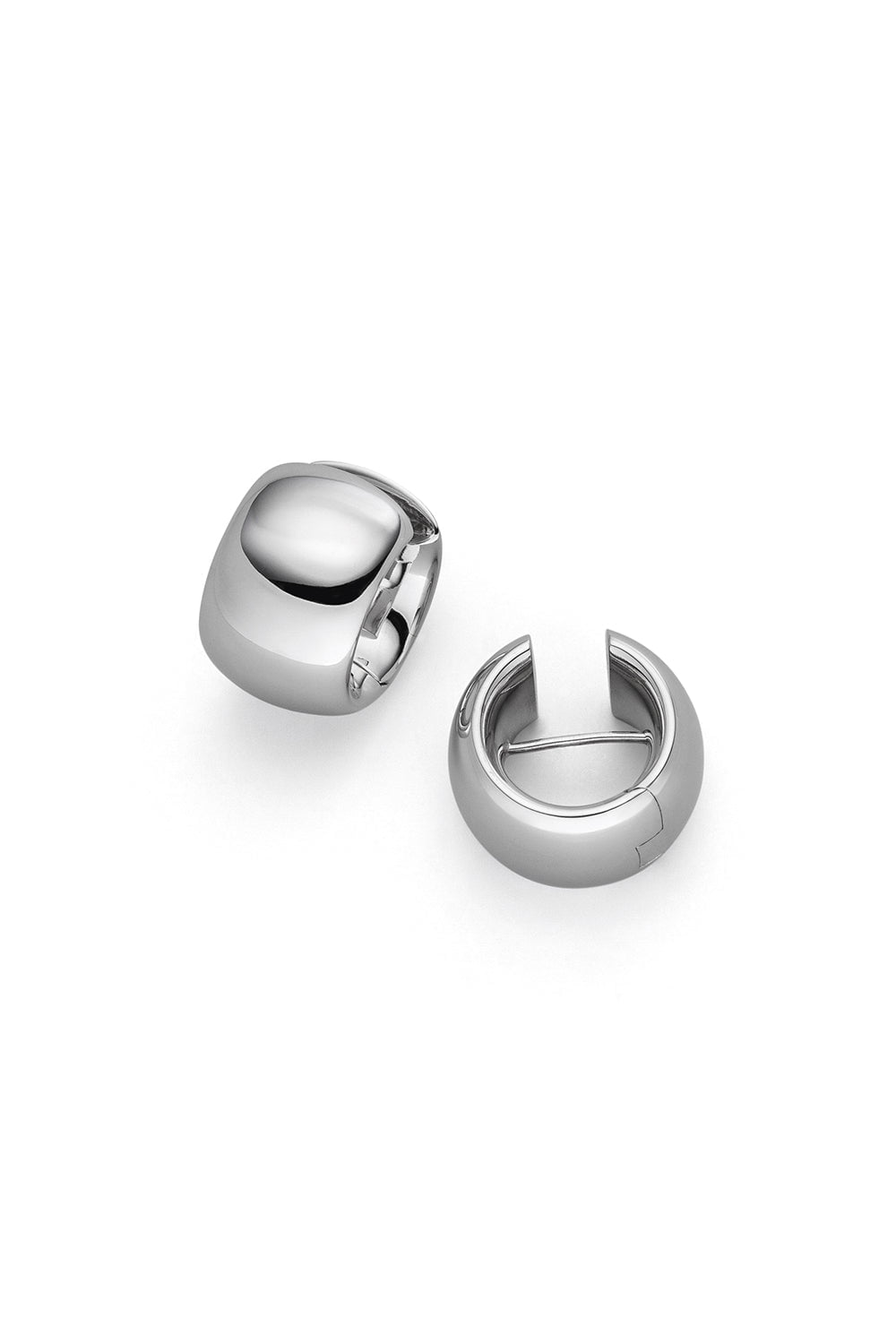 ISABELLE FA-Ellipse Creole Earrings-WHITE GOLD