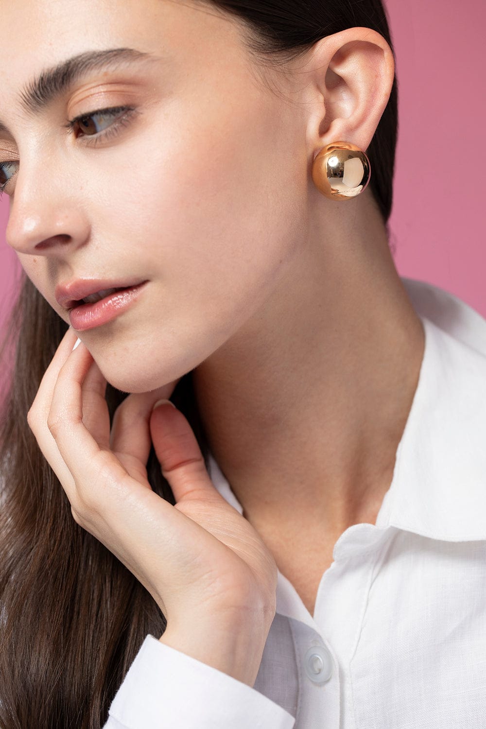 ISABELLE FA-Demi Boule Clip Earrings-