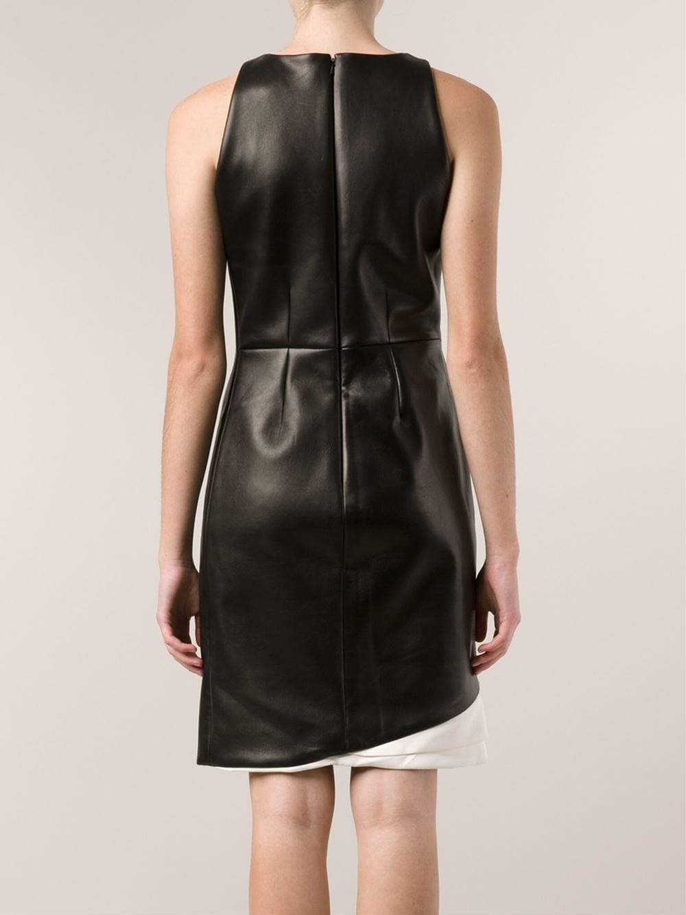 J MENDEL-Halter Dress With Leather Back-FOREST