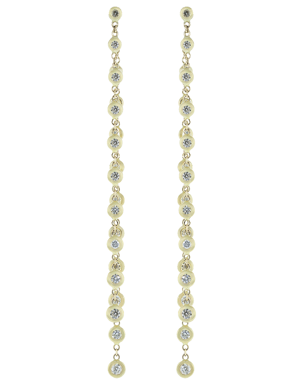 JACQUIE AICHE-10 Diamond Drop Earrings-YELLOW GOLD