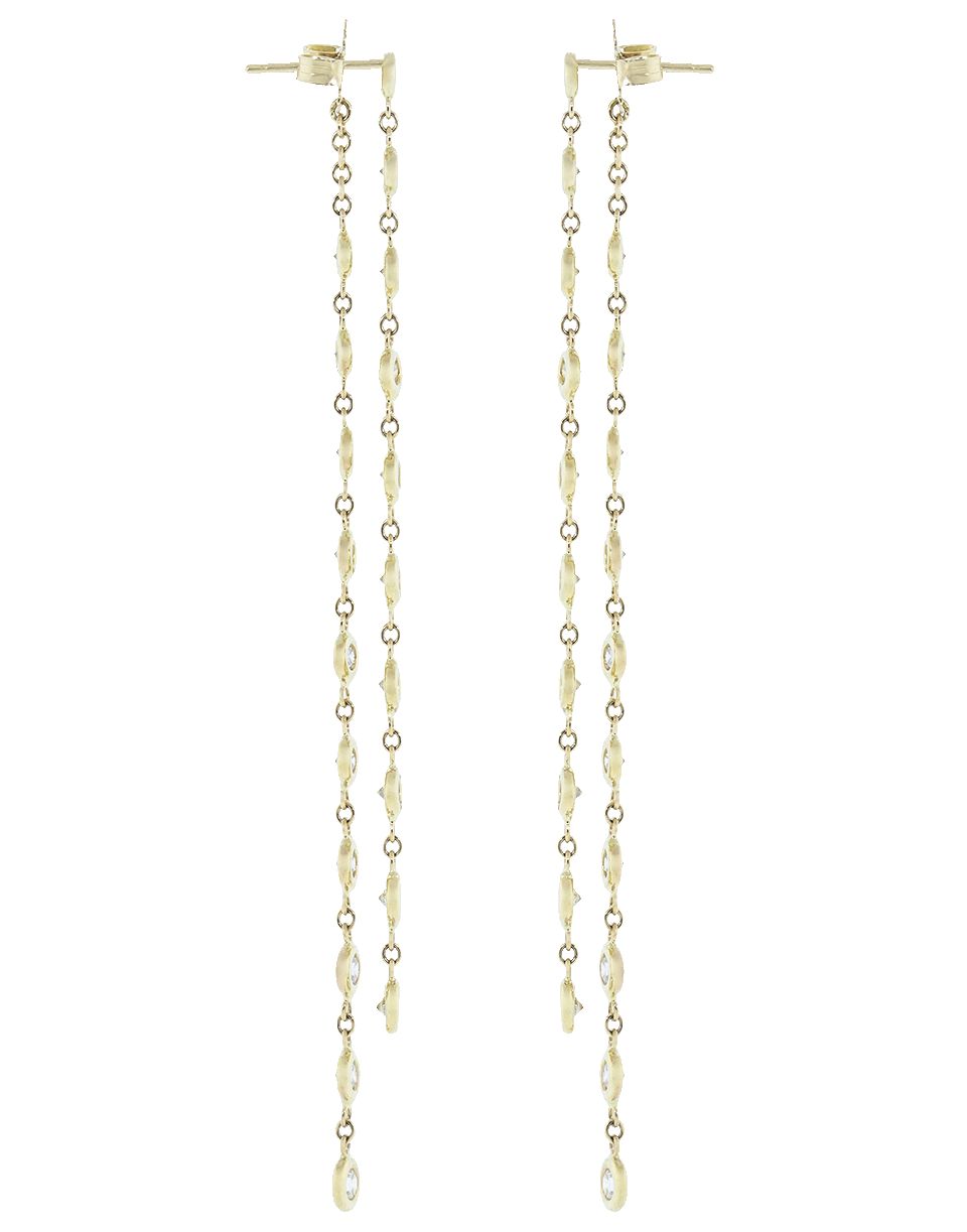 JACQUIE AICHE-10 Diamond Drop Earrings-YELLOW GOLD