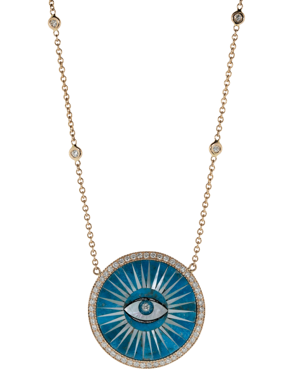 JACQUIE AICHE-Opal and Diamond Eye Necklace-ROSE GOLD