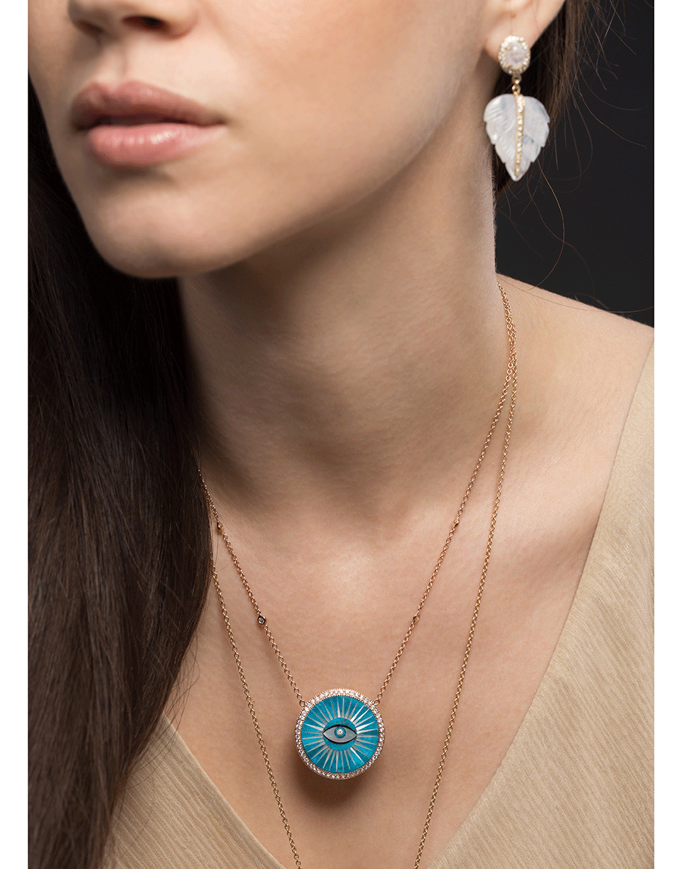 JACQUIE AICHE-Opal and Diamond Eye Necklace-ROSE GOLD