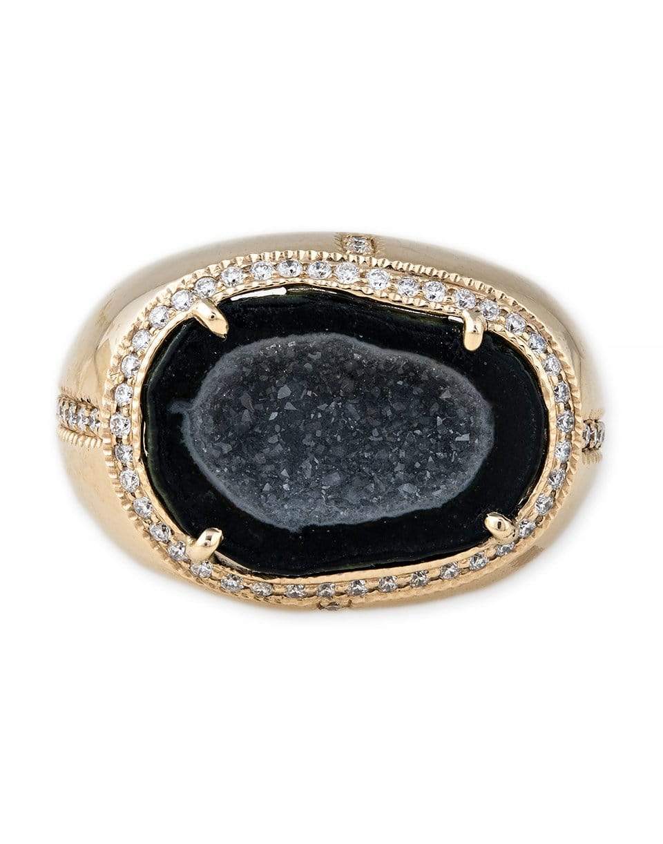 Black Geode and Pave Dome Ring JEWELRYFINE JEWELRING JACQUIE AICHE   
