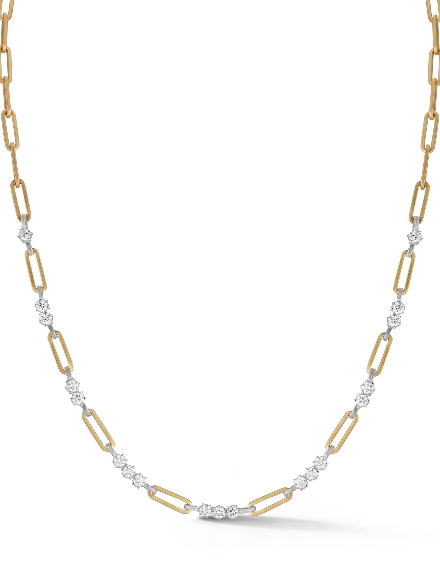 JADE TRAU-Two Tone Pia Chain Necklace-YELLOW GOLD
