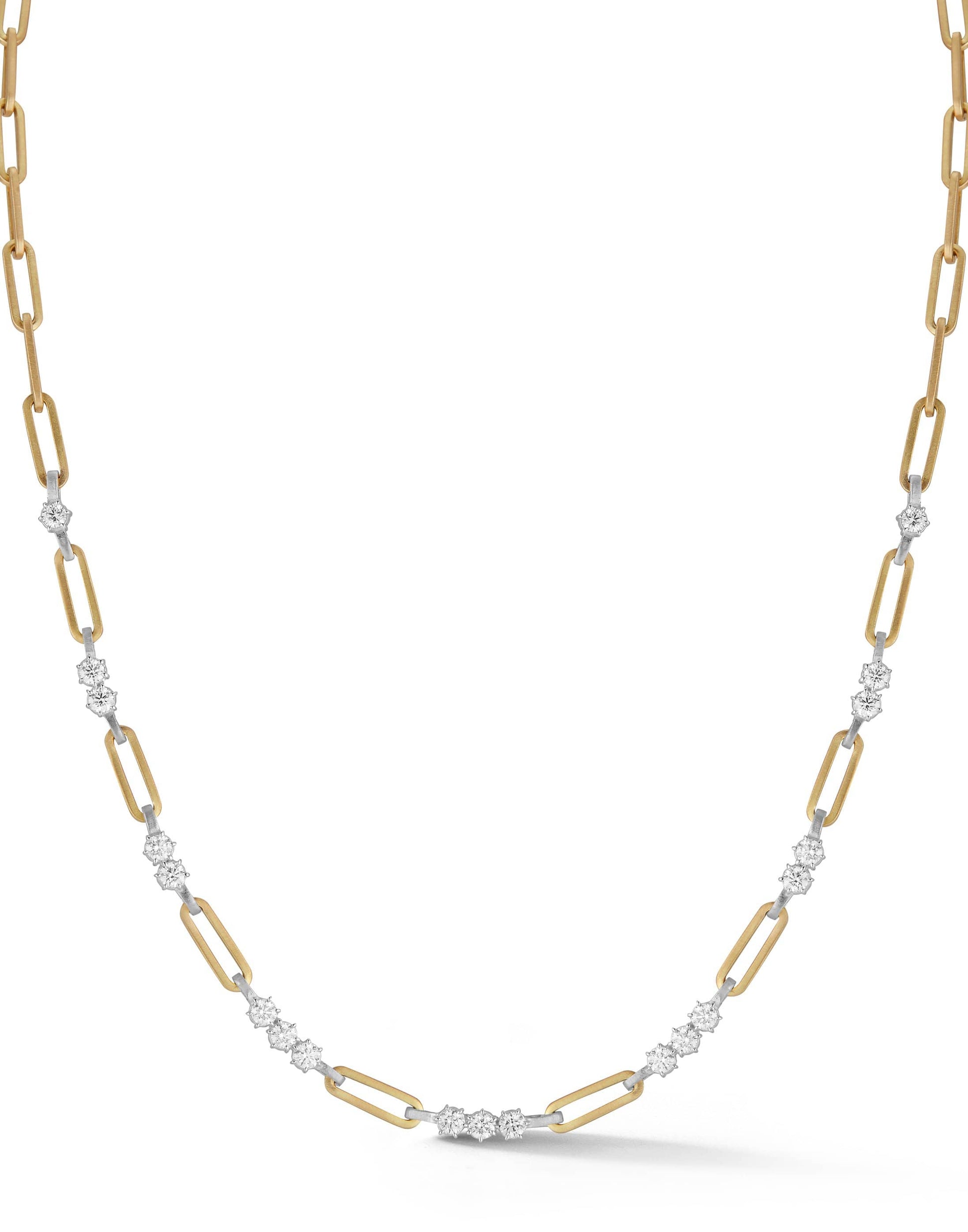 JADE TRAU-Two Tone Pia Chain Necklace-YELLOW GOLD