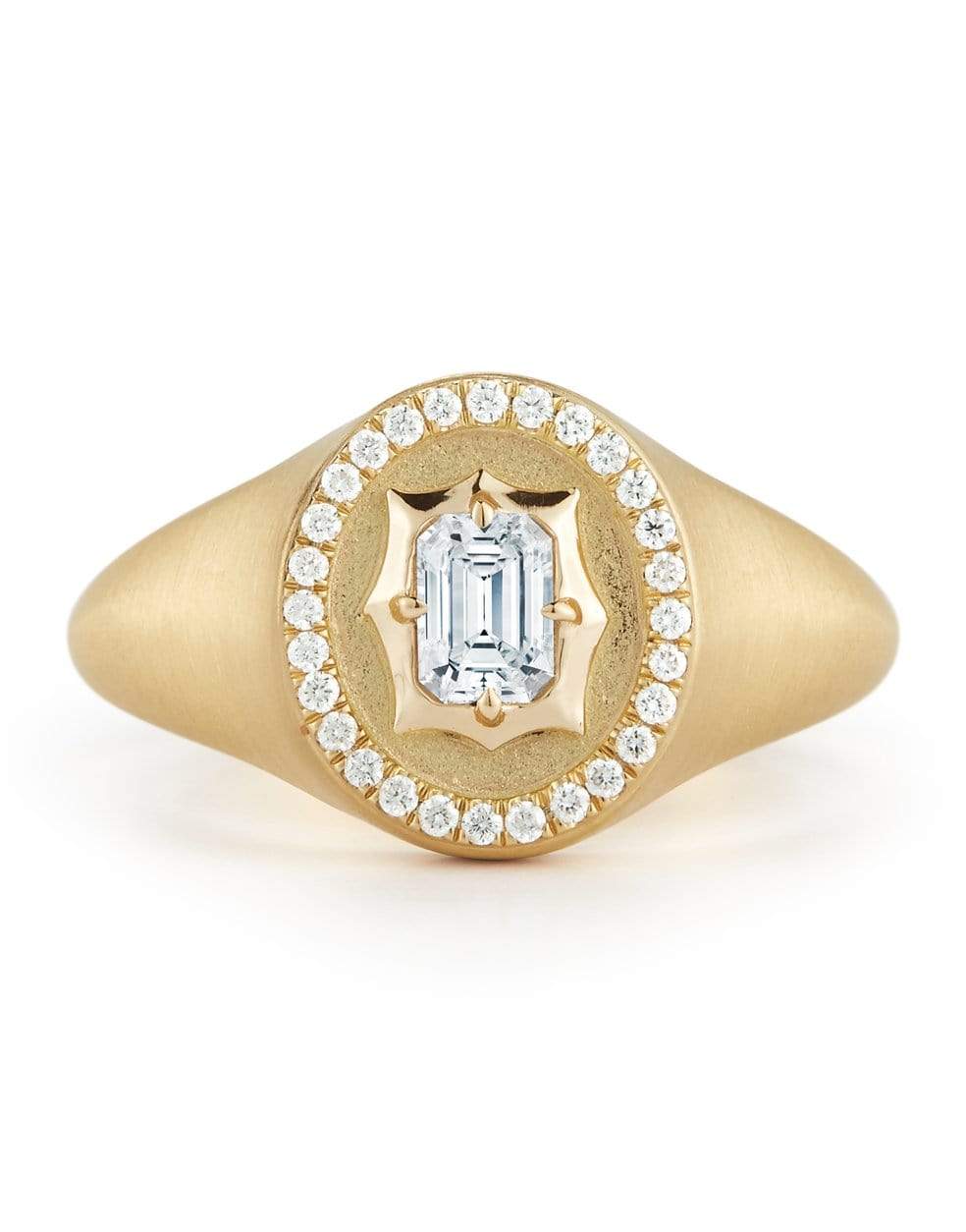 JADE TRAU-Vanguard Diamond Signet Ring-YELLOW GOLD