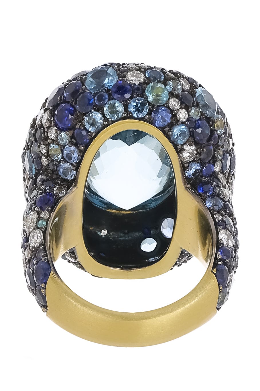 JARED LEHR-Aquamarine and Multi Stone Ring-YELLOW GOLD