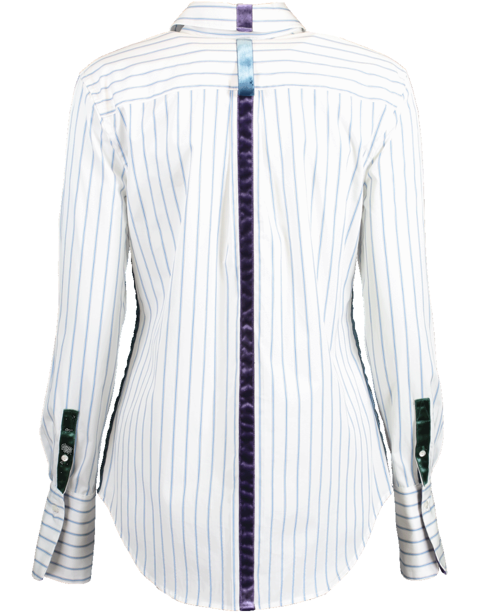 Stripe Frangipane Shirt With Velvet CLOTHINGTOPBLOUSE JED   