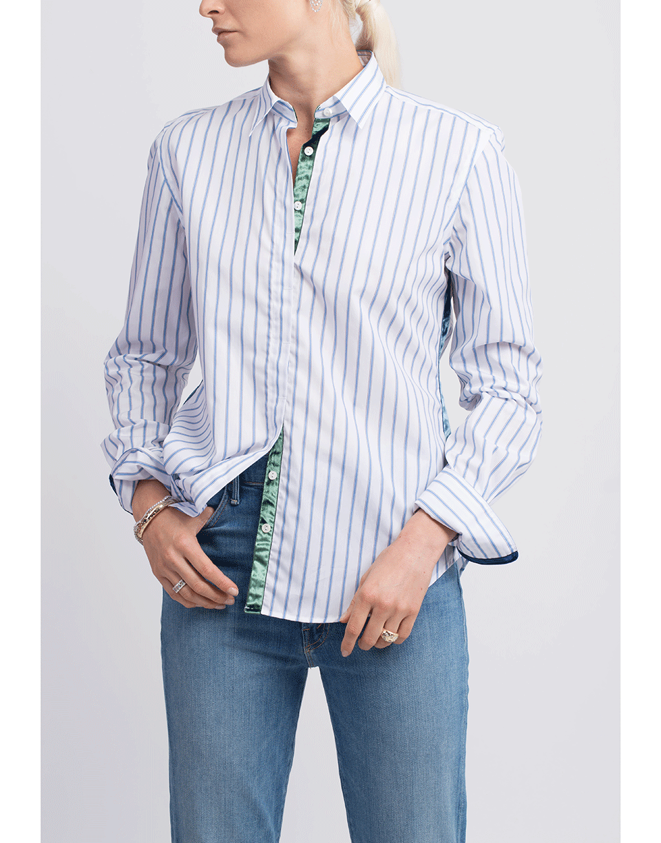 JED-Stripe Frangipane Shirt With Velvet-