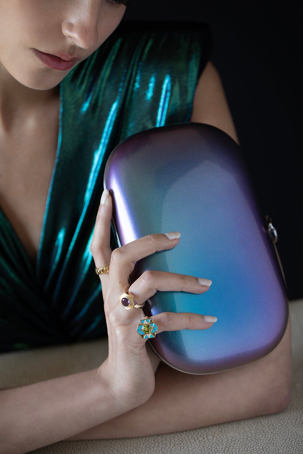 Elina Clutch - Iridescent HANDBAGCLUTCHES JEFFREY LEVINSON   