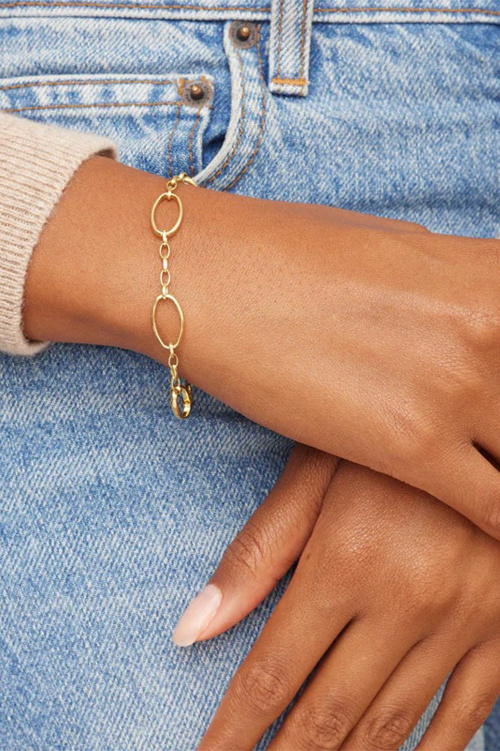 Essential Large Link Paperclip Chain 18K Gold Over Sterling Silver Bracelet  | Sonia Hou – SONIA HOU