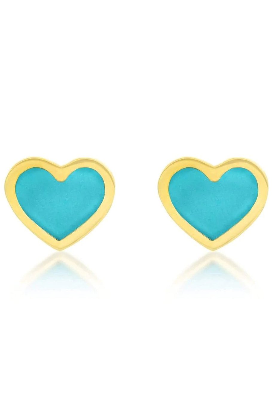 XS Turquoise Inlay Heart Studs JEWELRYFINE JEWELEARRING JENNIFER MEYER   