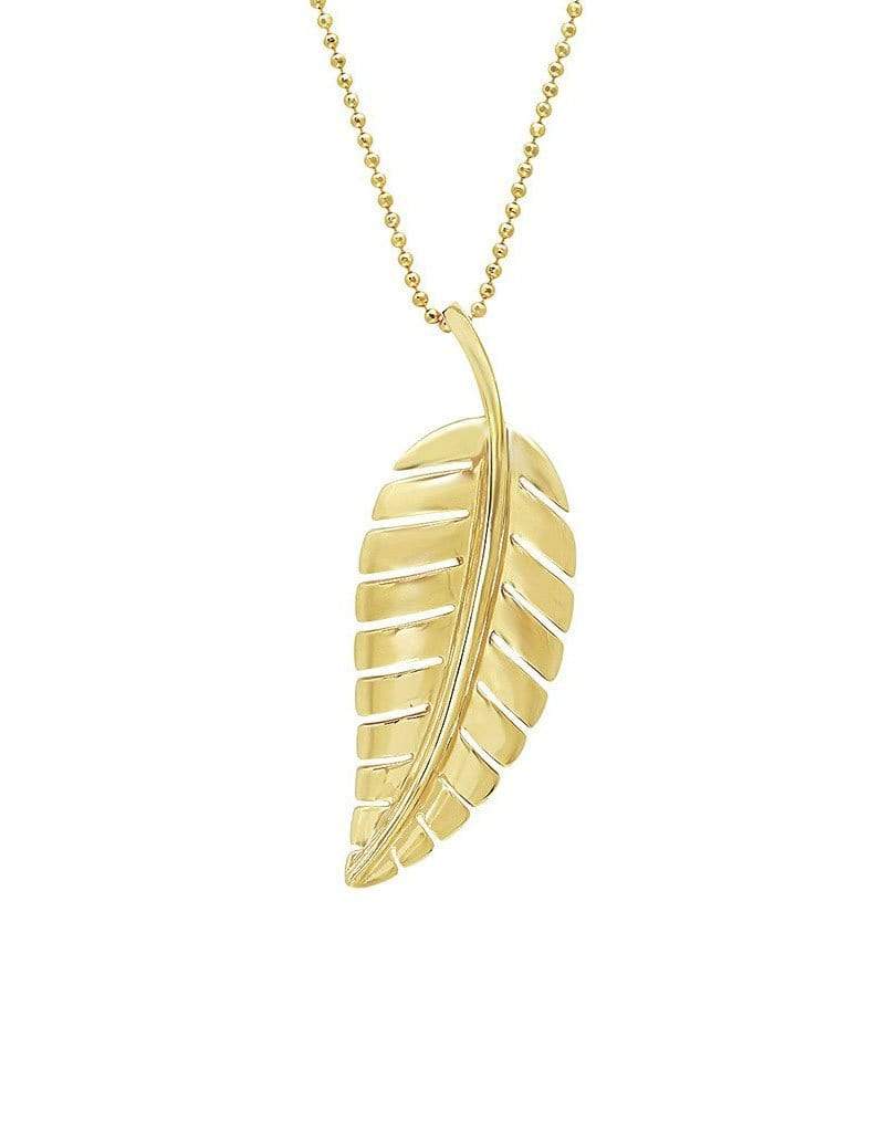 JENNIFER MEYER-Large Leaf Necklace-YELLOW GOLD