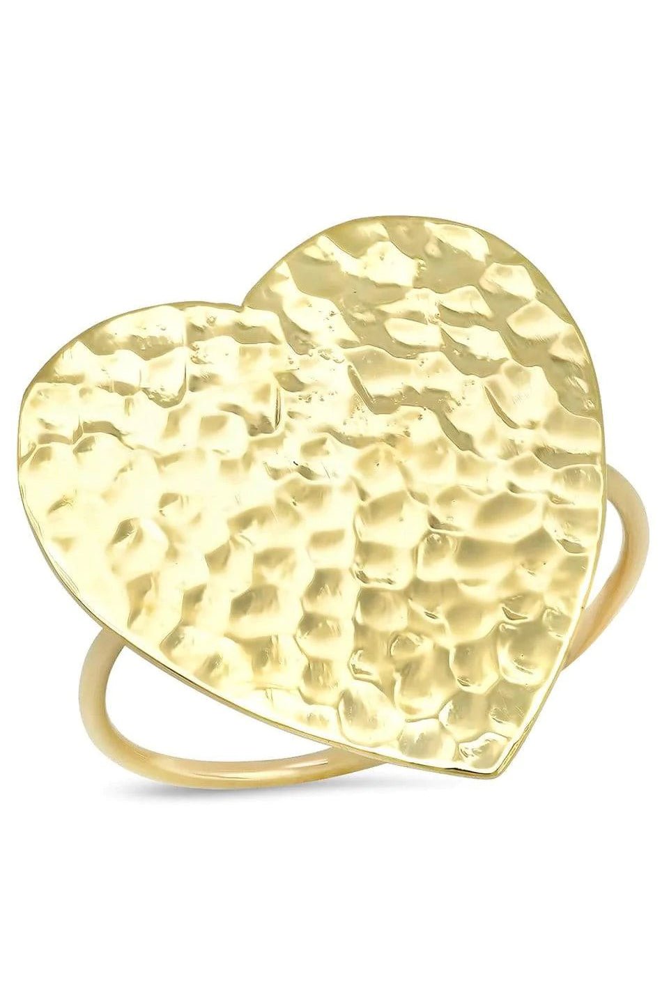 JENNIFER MEYER-Hammered Heart Ring-YELLOW GOLD