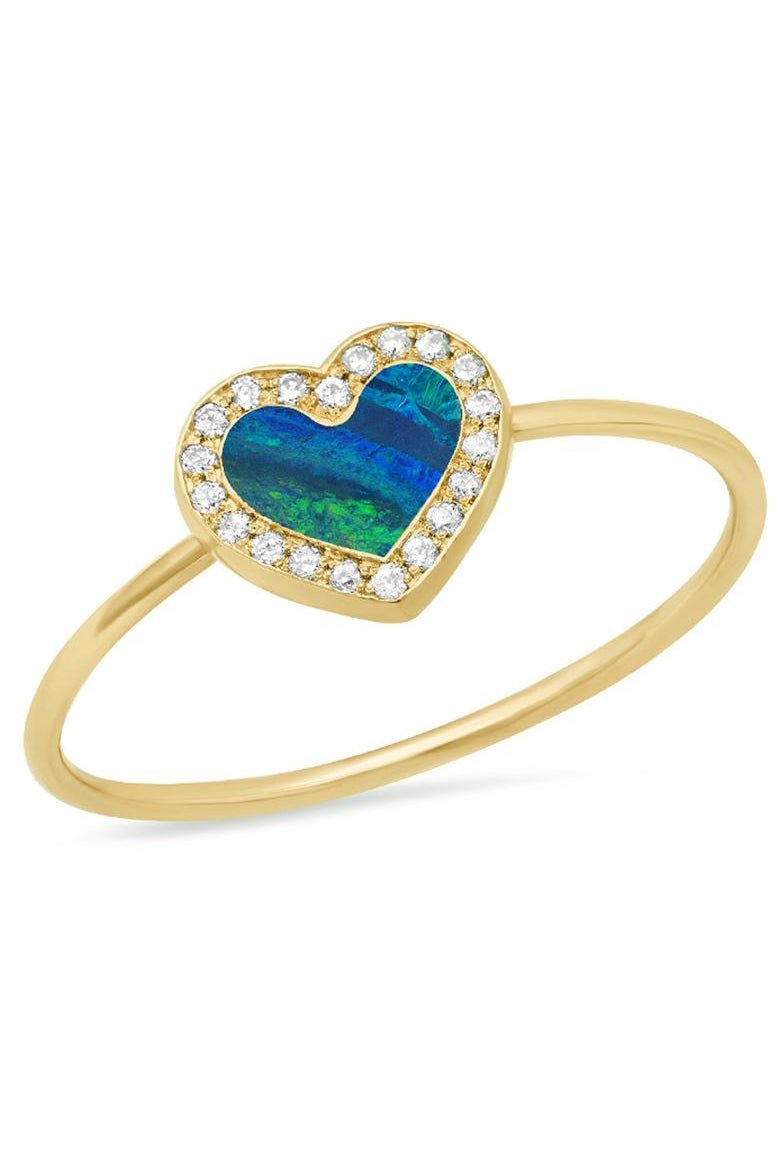 Mini Diamond and Opal Heart Ring JEWELRYFINE JEWELRING JENNIFER MEYER   