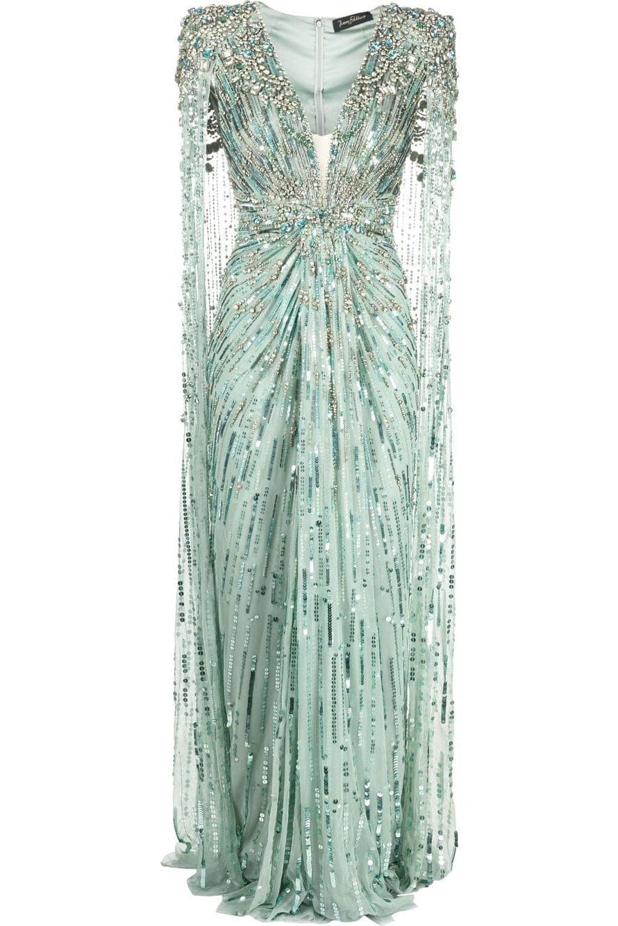 JENNY PACKHAM-Lotus Lady Gown-GENTLE GREEN