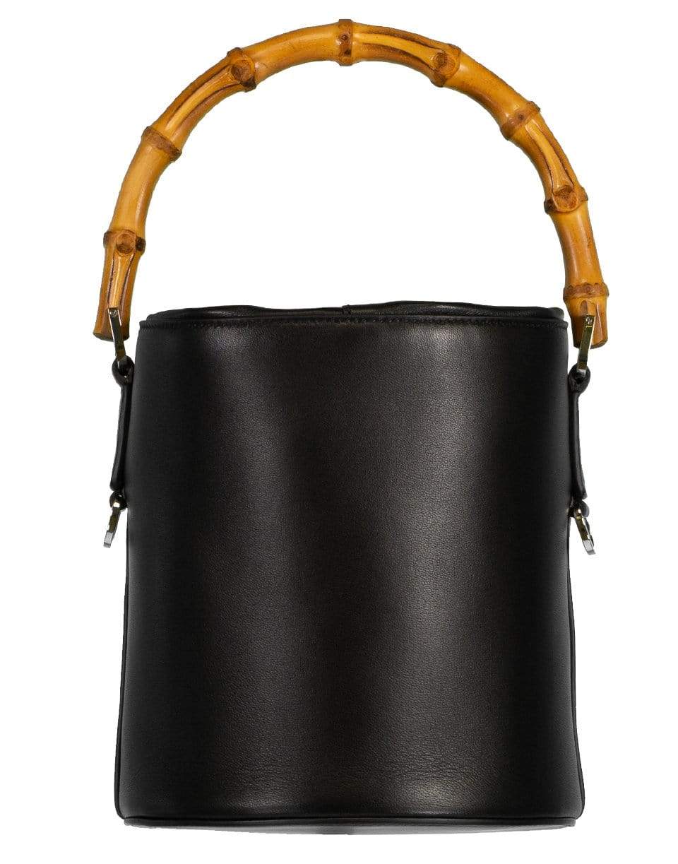 JIL SANDER-Bamboo Handle Soft Bucket Bag-BLACK