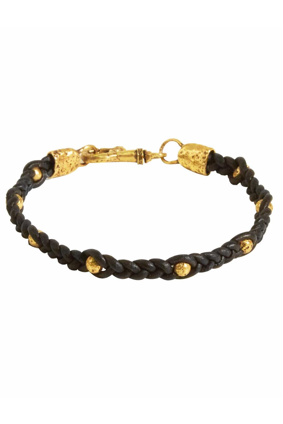 JOHN VARVATOS-Brass Bead and Braided Bracelet-BRASS