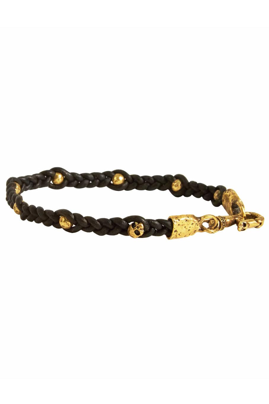 JOHN VARVATOS-Brass Bead and Braided Bracelet-BRASS