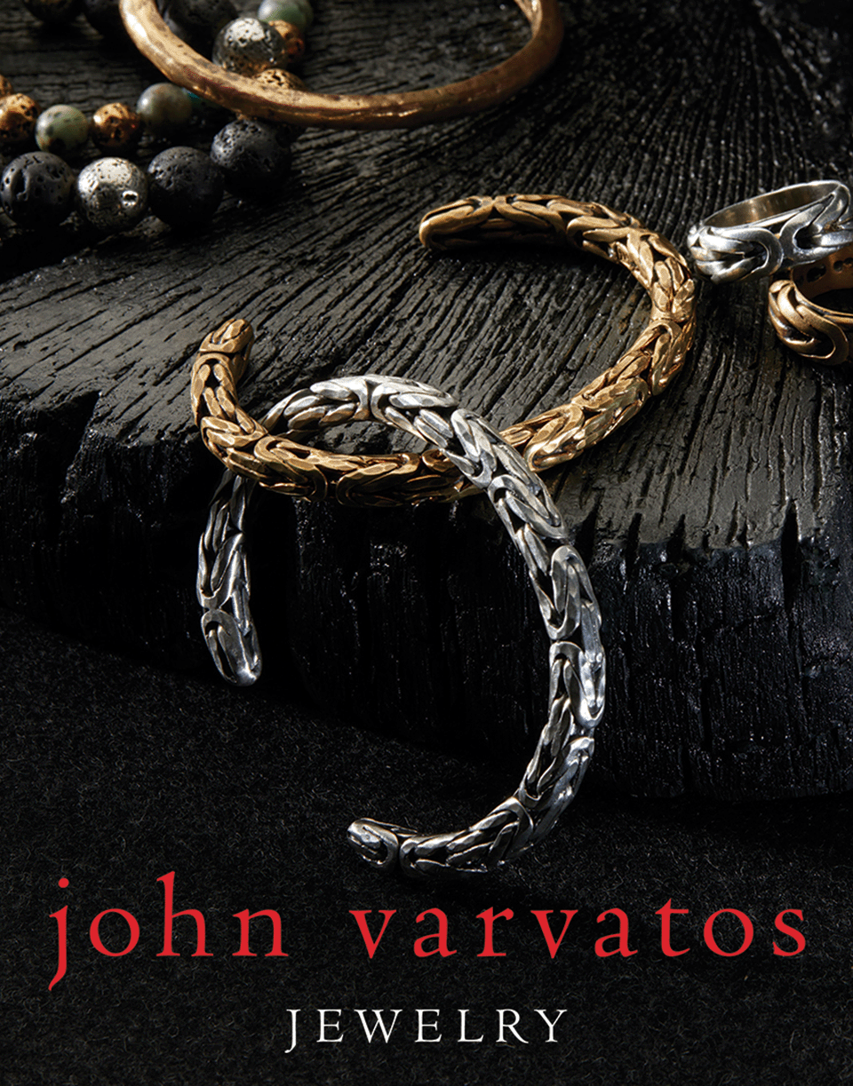 John Varvatos BRASS AND BLACK LAVA Bead Necklace for Men